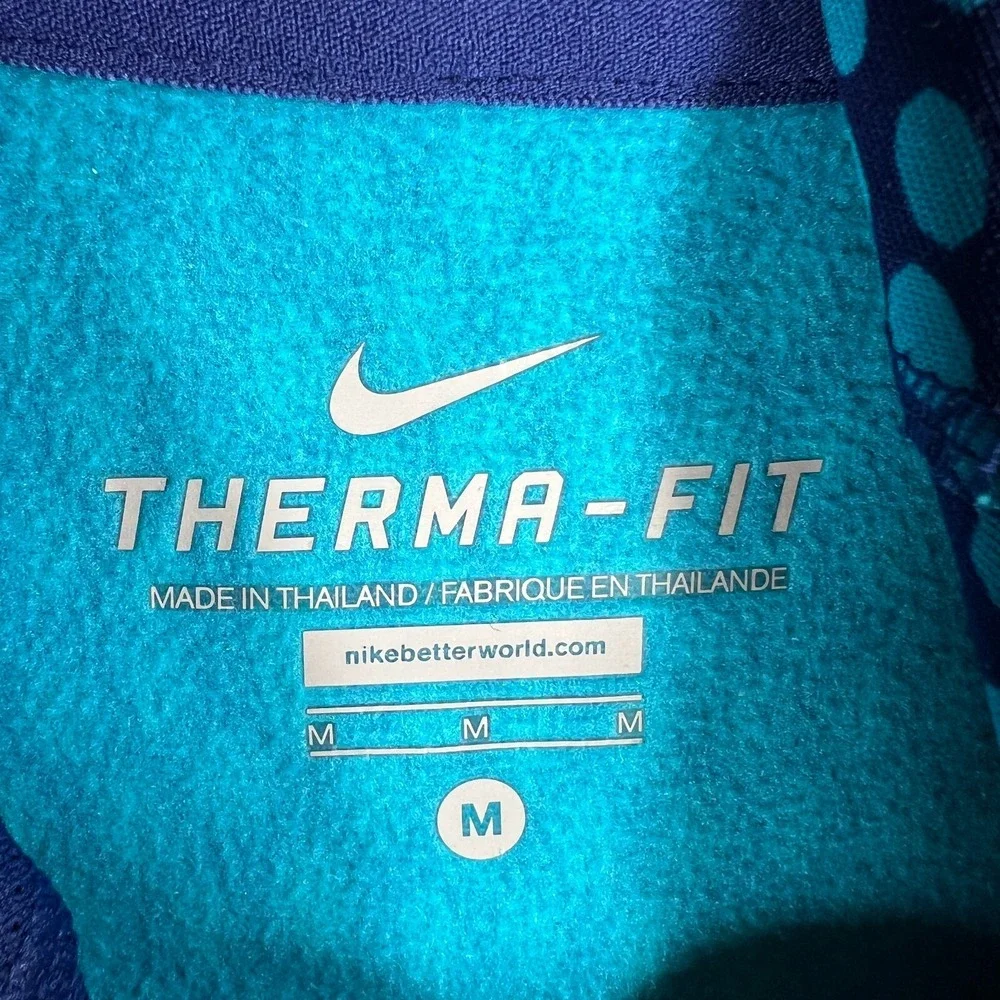 Nike Hoodie Sweatshirt Womens Medium Blue Long Sleeve Therma Fit Outdoor Casual